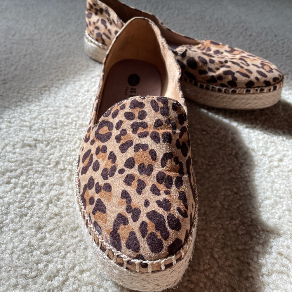 Dr. Scholls Be Energized Find Me Leopard Round Toe Espadrilles Womens Size 9